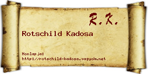 Rotschild Kadosa névjegykártya
