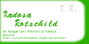 kadosa rotschild business card